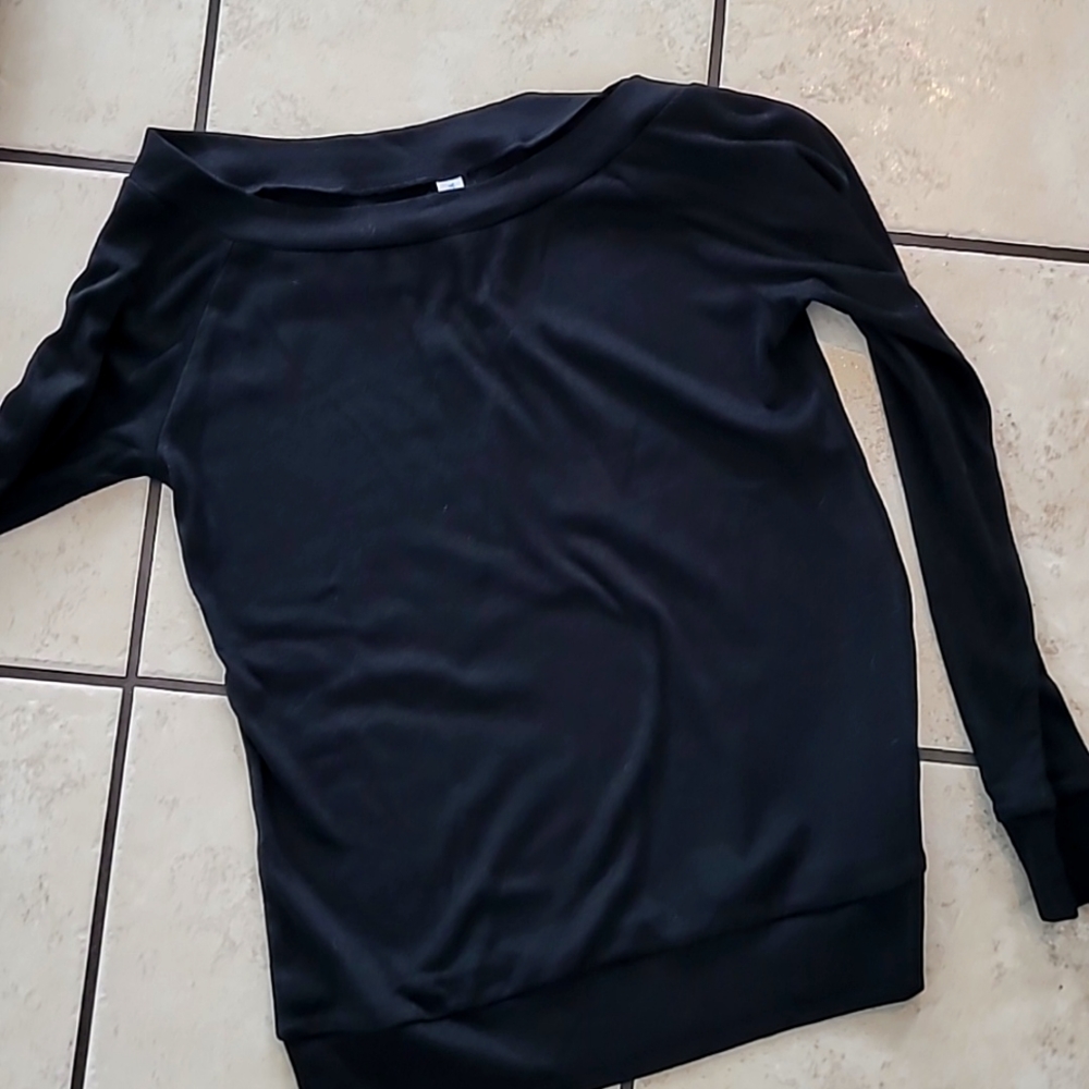 Black off the shoulder light weight sweater